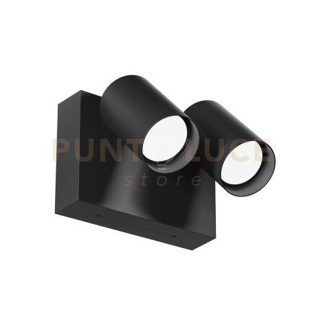 GES2074- APPLIQUE FARETTO ORIENTABILE 2 LUCI A LED 3000-4000-6500K 1100-1250-1200LM 2X9W COLORE NERO