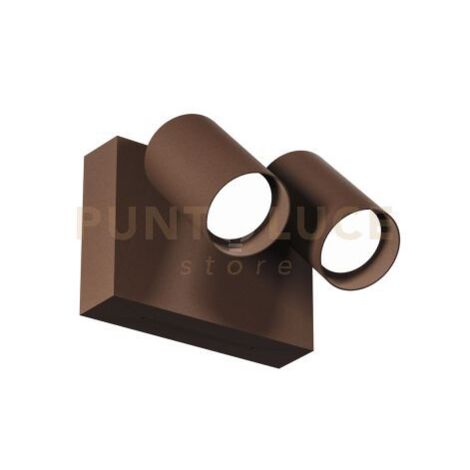 GES2075- APPLIQUE FARETTO ORIENTABILE 2 LUCI A LED 3000-4000-6500K 1100-1250-1200LM 2X9W COLORE MARRONE