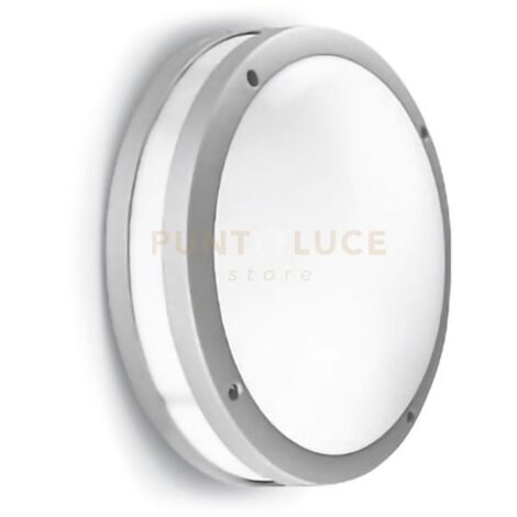 GES291- PLAFONIERA PER ESTERNI 2 LUCI ATTACCO E27 IN ALLUMINIO IP54 D.28CM GRIGIO ALLUMINIO