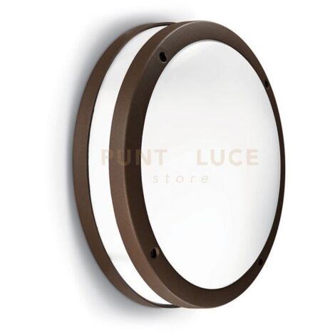 GES292- PLAFONIERA PER ESTERNI 2 LUCI ATTACCO E27 IN ALLUMINIO IP54 D.28CM  RUGGINE