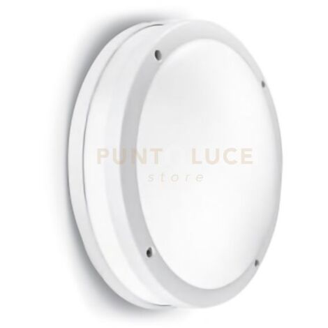 GES293- PLAFONIERA PER ESTERNI 2 LUCI ATTACCO E27 IN ALLUMINIO IP54 D.28CM BIANCO
