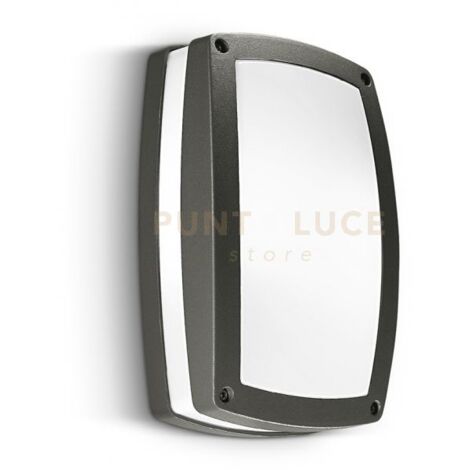 GES300- PLAFONIERA 29CM PER ESTERNO IP54 2 LUCI ATTACCO E27 COLORE ANTRACITE