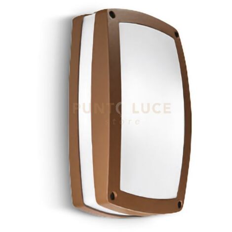 GES302- PLAFONIERA 29CM PER ESTERNO IP54 2 LUCI ATTACCO E27 COLORE RUGGINE