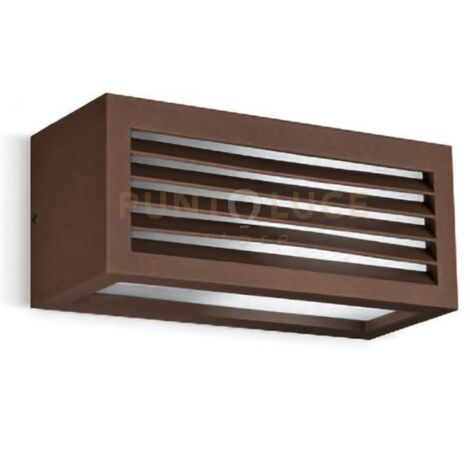 GES312- APPLIQUE 1 LUCE ATTACCO E27 IP4 COLORE RUGGINE L.25XH.10,8CM