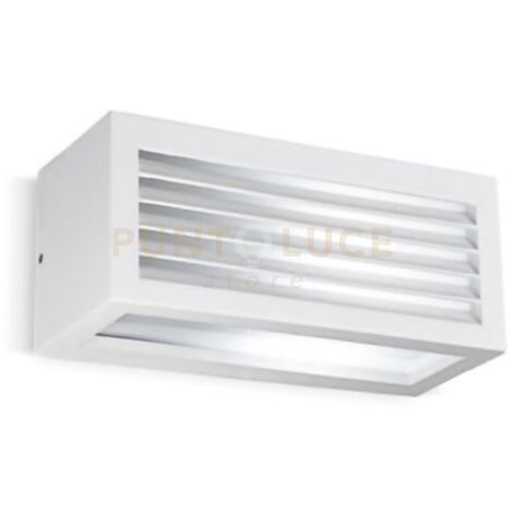 GES313-  APPLIQUE 1 LUCE ATTACCO E27 IP4 COLORE BIANCO L.25XH.10,8CM