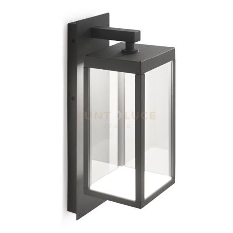 GES771- APPLIQUE ESTERNA GRIGIO ANTRACITE A LED 4000K 650LM 13W IP54 ALLUMINIO E VETRO