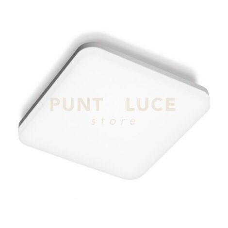 GES832- PLAFONIERA QUADRATA BIANCA A LED 4000K 1620LM 18W IP66 28CM