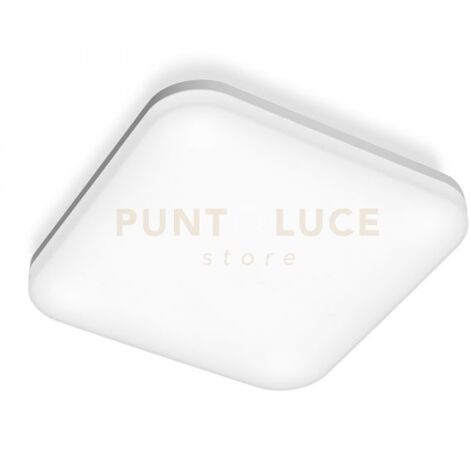 GES833- PLAFONIERA QUADRATA BIANCA A LED 4000K 2700LM 30W IP66 33CM