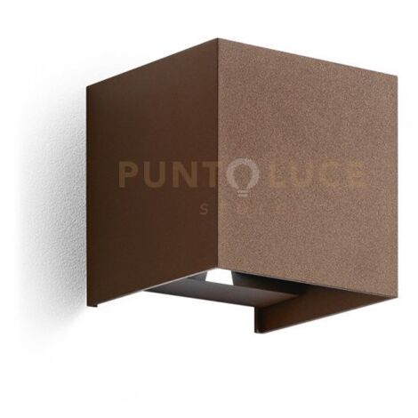 GES864N-  APPLIQUE RUGGINE A LED 2 LUCI BIEMISSIONE 4000K 500LM 2X5W  IP54