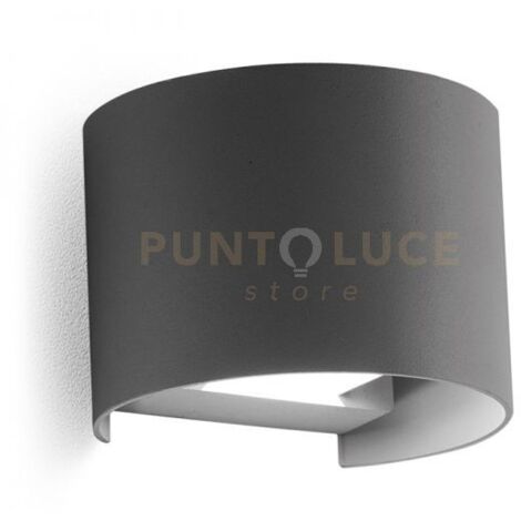 GES871N-  APPLIQUE IN ALLUMINIO E VETRO COLORE ANTRACITE LED 4000K 510LM 2X5W BIEMISSIONE