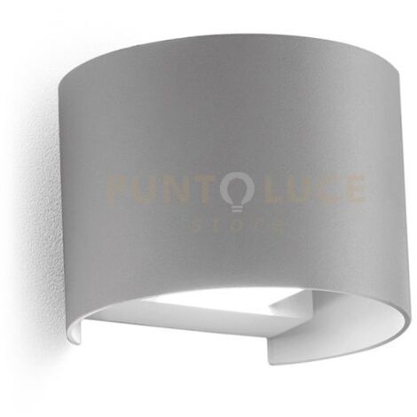 GES872N- APPLIQUE IN ALLUMINIO E VETRO COLORE GRIGIO ALLUMINIO LED 4000K 550LM 2X5W BIEMISSIONE