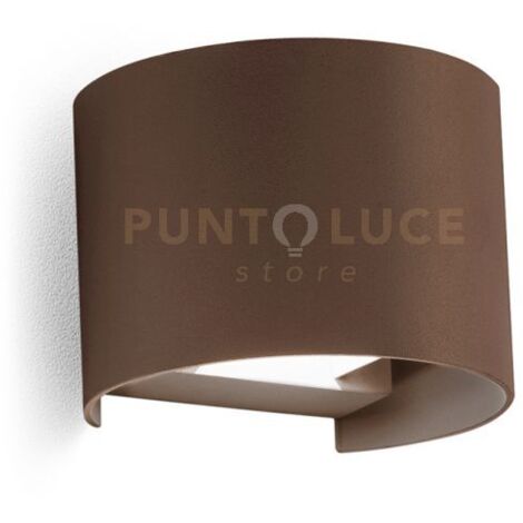 GES874N-  APPLIQUE IN ALLUMINIO E VETRO COLORE RUGGINE LED 4000K 510LM 2X5W BIEMISSIONE