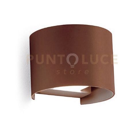 GES877C-  APPLIQUE IN ALLUMINIO E VETRO COLORE MARRONE LED 3000K 920LM 2X10W BIEMISSIONE 14CM