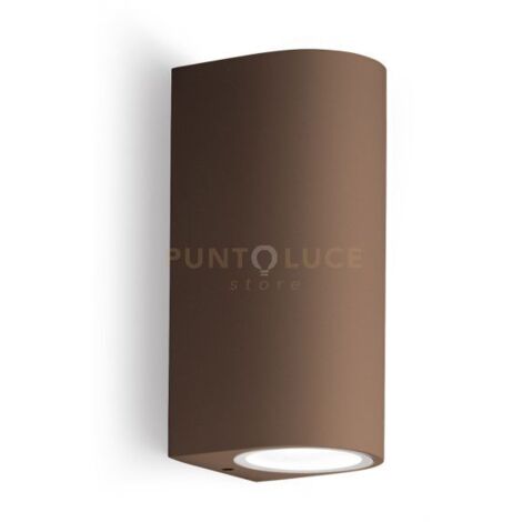GES905- APPLIQUE RUGGINE 2 LUCI ATTACCO GU10 IP44 6,8X16CM