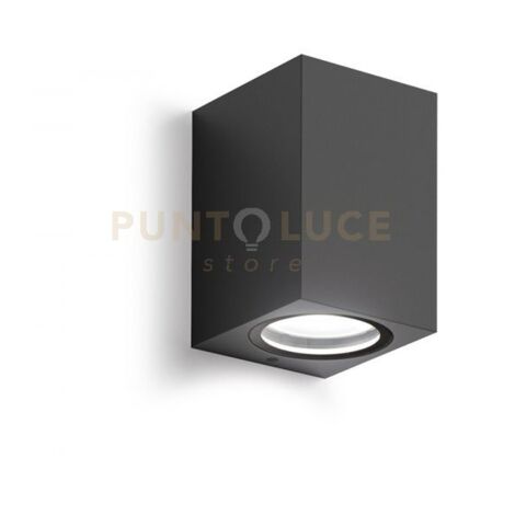 GES911- APPLIQUE GRIGIO ANTRACITE 1 LUCE ATTACCO GU10 IP44 6,8X10CM QUADRATO
