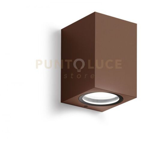GES912- APPLIQUE RUGGINE 1 LUCE ATTACCO GU10 IP44 6,8X10CM QUADRATO