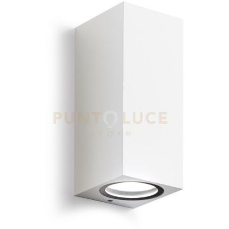 GES913- APPLIQUE BIANCO 2 LUCI ATTACCO GU10 IP44 6,8X16CM QUADRATO