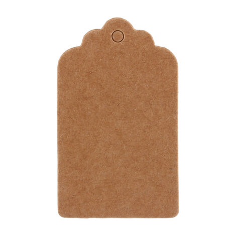 Geschenkanhänger aus Kraftpapier, 5 x 3 cm, für Hochzeiten und Jubiläen, Blanko-Etiketten mit Wellenrand, 100er-Packung Namenskarten