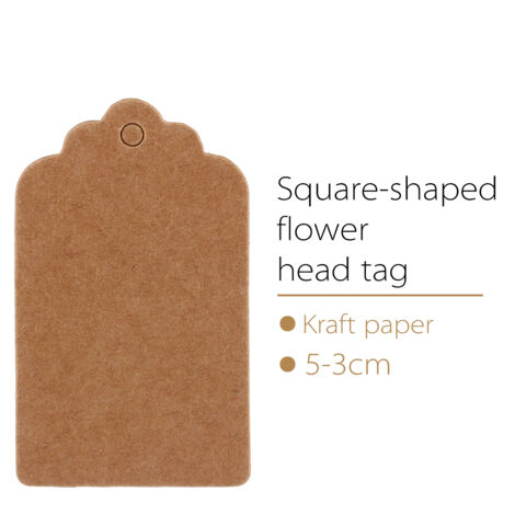 Geschenkanhänger aus Kraftpapier, 5 x 3 cm, für Hochzeiten und Jubiläen, Blanko-Etiketten mit Wellenrand, 100er-Packung Namenskarten