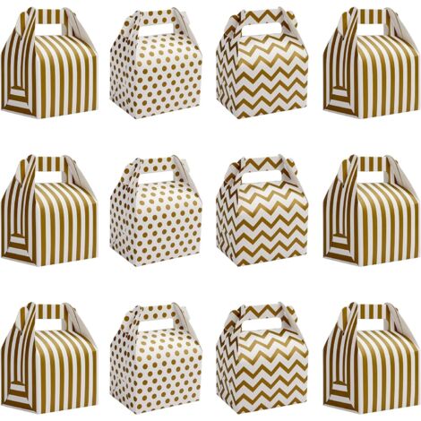 Geschenkboxen aus Kraftkarton in Weiß und Gold (36er-Set) – 16 x 11,5