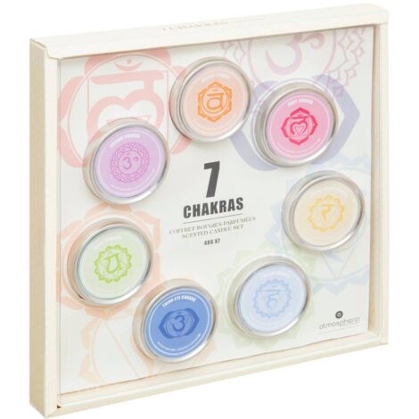 Geschenkset mit 7 Kerzen Chakra