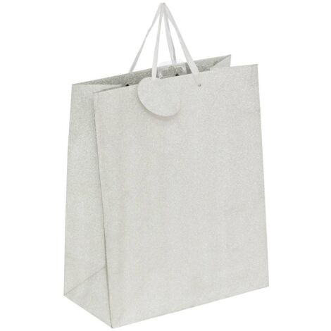Geschenktasche Glitzer mittelgroß Silber - Atmosphera créateur d'intérieur