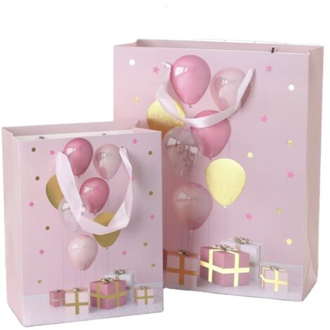 Geschenktüten, [8er-Pack] Kleine Geschenktüte in verschiedenen Farben, 17,8 x 10,2 x 23,9 cm, dicke Papiertüte mit Satinband für Hochzeiten, Geburtstagsfeiern, Babypartys, Junggesellenabschiede, Mädch