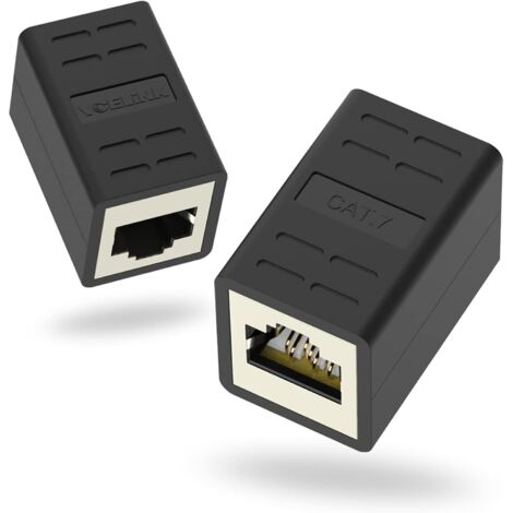 Geschirmtes RJ45-Koppler-Verlängerungs-Ethernet-Kabel, Cat7/Cat6A/Cat6/Cat5E, Buchse auf Buchse, 2 Stück