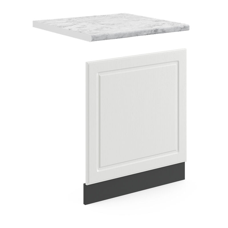 Vicco - Frontblende R-line, Weiß Landhaus, 60 Cm , Ap Marmor
