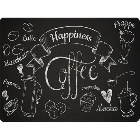 Geschirrtrockenmatte mit Vintage-Kaffee-Muster, rutschfeste, saugfähige Gummi-Geschirrmatte, Küchen-Platzset, perfektes Zubehör für Küchenarbeitsplatten und Kaffeemaschinen