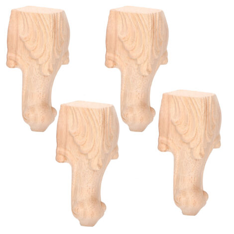 geschnitzte Möbelbeine im europäischen Stil für Tisch, Sideboard oder Sofa (4er-Set, 15x6cm)