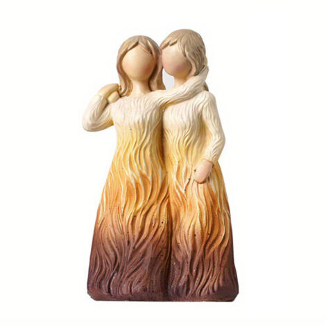 [Geschnitzte Schreibtischdekoration aus Holz] Familienkollektion – Brüder und Schwestern (1 Stück), Geschenk zum Vatertag/Muttertag aus Naturholz