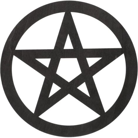 Geschnitzte Wanddekoration aus Holz mit Pentagramm, Jupitermotiv und praktischem Altar für den Innenbereich