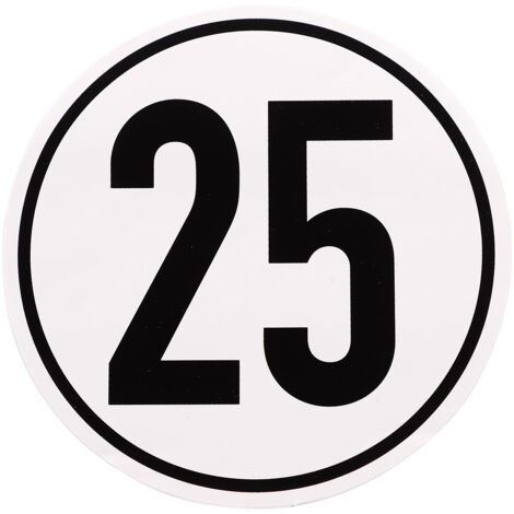 Geschwindigkeitsaufkleber 25 km/h D= 200mm