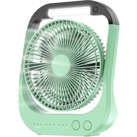 Geschwindigkeitsstufen, USB-Anschluss, 10.000-mAh-Akku, 20 cm (8 Zoll) Campingventilator, um 90° drehbare LED-Röhre, Timer, ideal für Camping und Reisen