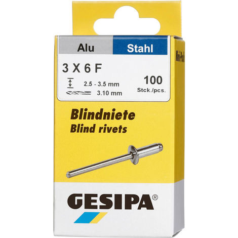 GESIPA® Mini-Pack PolyGrip Alu/Stahl 4 x 17 Gesipa Blindniete Handwerkzeuge 2 Bl 