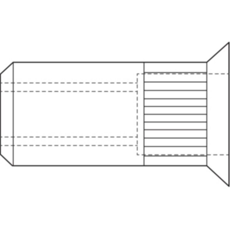 Image of Testa di lavello a noce rivudo cieco in acciaio migliaceo m 8 x 18,5 pacchetto con 100 pezzi