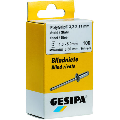 Gesipa Mini-Pack PolyGrip A2-Edelstahl 4 x 17