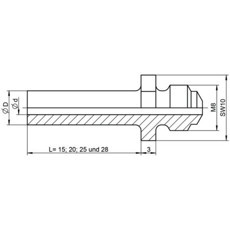 Gesipa pièce de rechange embout buccal 10/32 longueur spéciale 20 mm