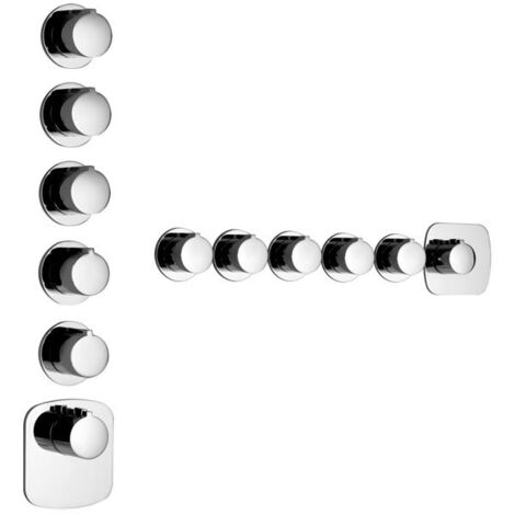 Gessi Anello, ensemble prêt à monter avec 5 voies séparées,