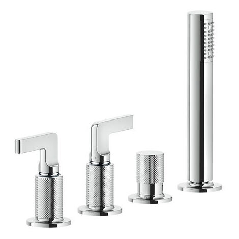 Gessi Inciso- 2-Hebel-Griff-4-Loch-Wannenrand-Armatur, separater