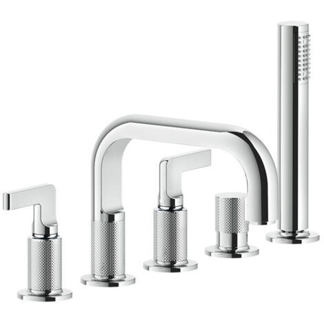 Gessi Inciso- 2-Hebel-Griff-5-Loch-Wannenrand-Armatur,