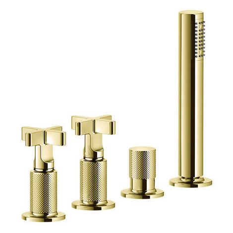 Gessi Inciso+ 2 poignées croisées, robinetterie de baignoire 4