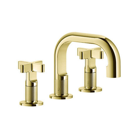 Gessi Inciso+ 3-Loch-Waschtischarmatur, Auslauf H=59 mm x