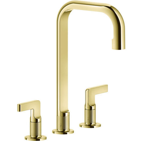 Gessi Inciso- Mezclador de lavabo de 3 agujeros con caño H=212 mm