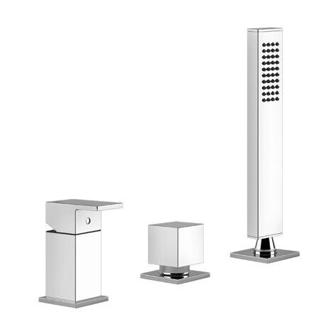 Gessi Rettangolo Dreiloch-Wannenbatterie für Wanneneinlauf mit