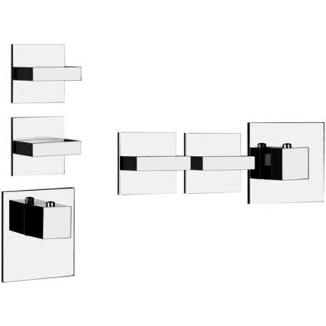 GESSI RETTANGOLO Fertigmontageteile für 3/4 Hochleistungs-UP-Thermostat chrom