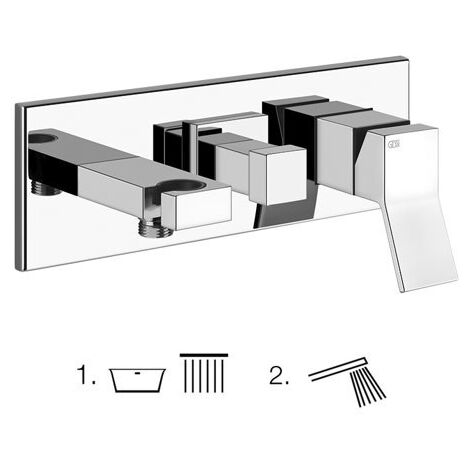 Gessi Rettangolo K, Fertigmontageset für Wanne-Einhebelmischer,