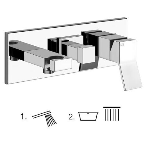 Gessi Rettangolo K, kit prêt à poser pour mitigeur monocommande