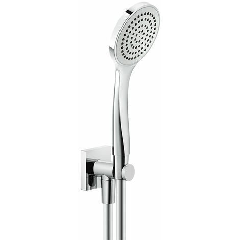 Gessi Water Tube Kneipp, tuyau Kneipp noir, douchette en plastique, version  avec support de douche et coude de raccordement mural, 32963